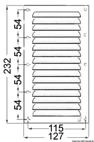 Griglia areazione 232 x 127 mm + antizanzare - 53.021.10 Osculati Prese aria