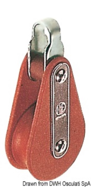 Bozzello Hye tufnol 1 puleggia EB 16x60 - 55.002.04 Osculati Bozzelli, strozzascotte
