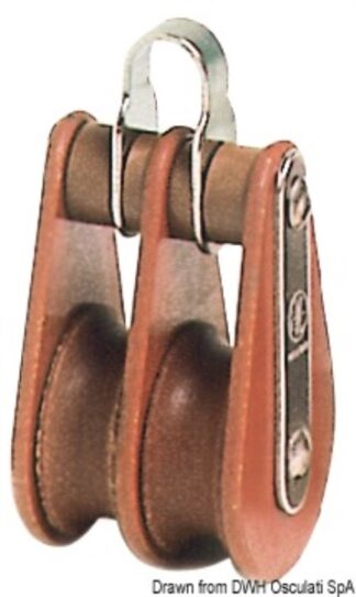 Bozzello Hye tufnol 2 pulegge TB 16x60 - 55.006.04 Osculati Bozzelli, strozzascotte