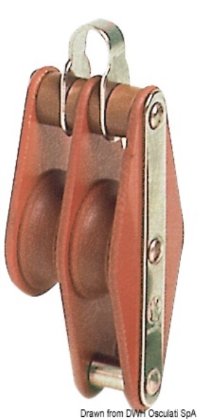 Bozzello Hye tufnol 2 pulegge TBH 8x30 - 55.008.00 Osculati Bozzelli, strozzascotte