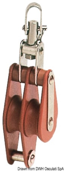 Bozzello Hye tufnol 2 pulegge TWH 12x43 - 55.009.02 Osculati Bozzelli, strozzascotte