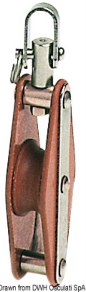 Bozzello Hye tufnol 1 pulegge EWH 14x50 - 55.010.03 Osculati Bozzelli, strozzascotte