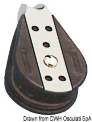 Bozzello sfere 1 puleggia fisso 10x38 - 55.025.10 Osculati Bozzelli, strozzascotte