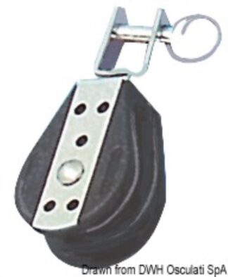 Bozzello sfere 1 puleggia girevole U 8x28 - 55.027.08 Osculati Bozzelli, strozzascotte