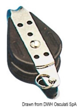 Bozzello sfere 1 puleggia fisso arricavo 10x38 - 55.028.10 Osculati Bozzelli, strozzascotte