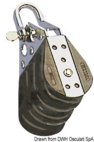 Bozzello sfere 3 pulegge grillo 12x57 - 55.032.12 Osculati Bozzelli, strozzascotte