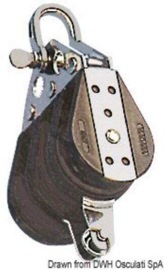 Bozzello sfere 3 pulegge grillo arricavo 12x57 - 55.033.12 Osculati Bozzelli, strozzascotte