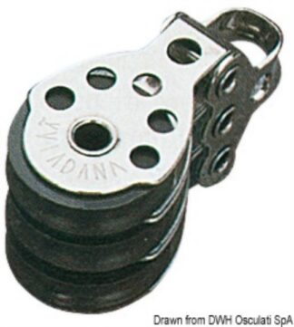 Bozzello 3 pulegge 6x25 - 55.040.05 Osculati Bozzelli, strozzascotte
