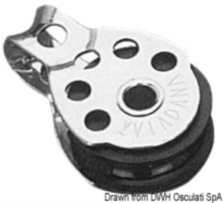 Bozzello 1 puleggia su sfere 8x25 - 55.043.01 Osculati Bozzelli, strozzascotte