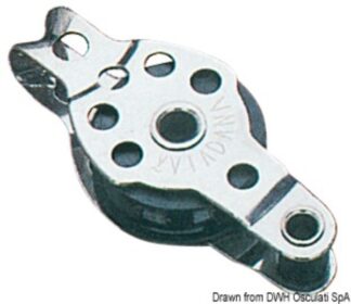 Bozzello 1 puleggia su sfere arricavo 8x25 - 55.043.02 Osculati Bozzelli, strozzascotte