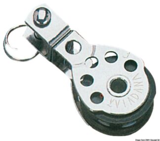 Bozzello 1 puleggia su sfere girevole 8x25 - 55.043.03 Osculati Bozzelli, strozzascotte