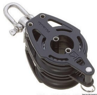 Bozzello 2 pulegge (testa universale) arricavo B - 55.053.02 Osculati Bozzelli, strozzascotte