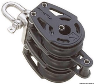 Bozzello 3 pulegge (testa universale) arricavo A - 55.055.01 Osculati Bozzelli, strozzascotte