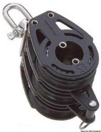 Bozzello 3 pulegge (testa universale) arricavo B - 55.055.02 Osculati Bozzelli, strozzascotte