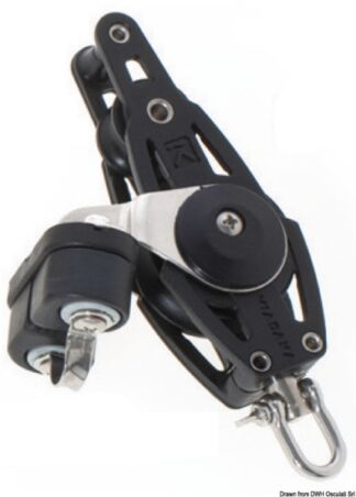 Bozzello 2 pulegge violino arricavo strozzatore A - 55.064.01 Osculati Bozzelli, strozzascotte