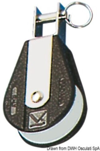 Bozzello 1 puleggia attacco fisso U girevole B - 55.065.10 Osculati Bozzelli, strozzascotte