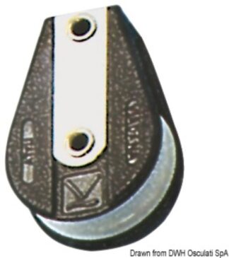 Bozzello 1 puleggia su base piana C - 55.074.12 Osculati Bozzelli, strozzascotte