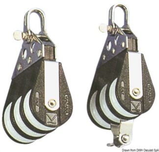 Bozzello 3 pulegge testa fissa C - 55.084.12 Osculati