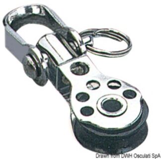 Microbozzello inox 1 puleggia grillo arricavo 17x5 - 55.090.03 Osculati Bozzelli, strozzascotte