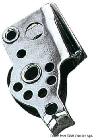 Bozzello inox 1 puleggia arricavo strozzatore 17x5 - 55.090.09 Osculati Bozzelli, strozzascotte