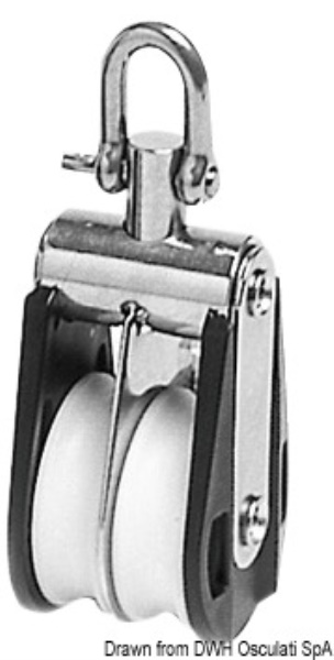 Bozzello Offshore 2 pulegge fisso o girevole B - 55.120.20 Osculati Bozzelli, strozzascotte