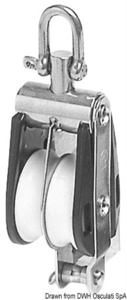 Bozzello Offshore 2 pulegge fisso o girevole B con arricavo - 55.130.20 Osculati Bozzelli, strozzascotte