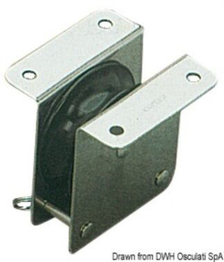 Bozzello inox incasso 1 puleggia 55x12 - 55.240.02 Osculati Bozzelli, strozzascotte