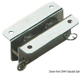 Bozzello inox incasso 2 pulegge 25x8 - 55.240.03 Osculati Bozzelli, strozzascotte