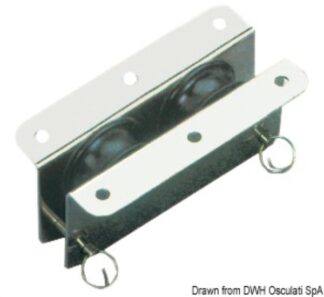 Bozzello inox incasso 2 pulegge 33x10 - 55.240.04 Osculati Bozzelli, strozzascotte