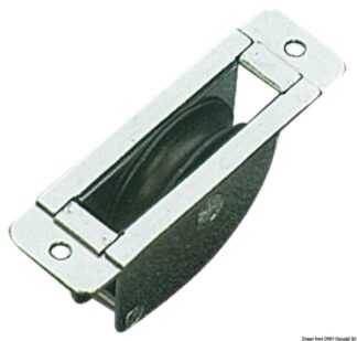 Bozzello inox incasso 1 puleggia 40x5 - 55.241.03 Osculati Bozzelli, strozzascotte