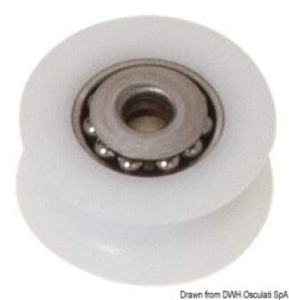 Puleggia in delrin su sfere inox mm 20 Ø 8 - 55.244.01 Osculati Bozzelli, strozzascotte