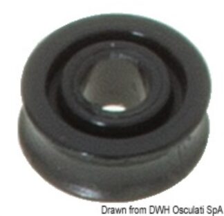Puleggia in delrin mm 17 per cime Ø mm 5 nera - 55.245.01 Osculati Bozzelli, strozzascotte