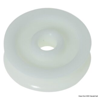 Puleggia in delrin mm 45 per cime Ø mm 10 bianca - 55.245.05 Osculati