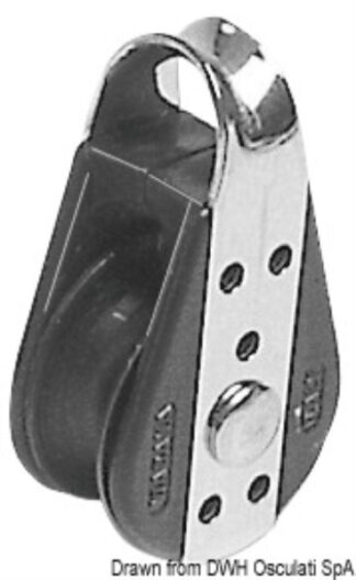 Bozzello inox 1 puleggia 22x6 - 55.250.01 Osculati Bozzelli, strozzascotte