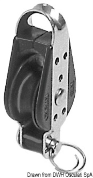 Bozzello inox 1 puleggia arricavo 22x6 - 55.250.02 Osculati Bozzelli, strozzascotte
