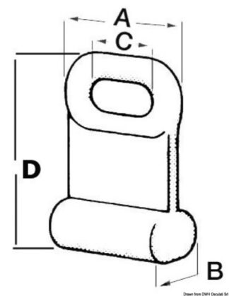 Cursore per randa 12x22 mm - 58.358.00 Osculati Lande, stecche vela