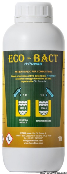 Battericida ECO-BACT H-Power per gasolio 1 lt - 65.049.02 Osculati Isolanti, detergenti, vernici
