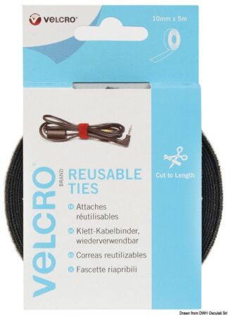 VELCRO® Brand ONE-WRAP® Rotolo mm10 x 5mt nero - 65.455.05 Osculati Isolanti, detergenti, vernici