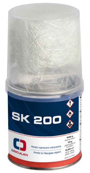 Mini kit resina SK 200 200 g M2148 M2137 + BPO - 65.520.08 Osculati Isolanti, detergenti, vernici