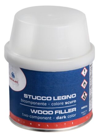 Stucco legno bicomponente scuro 150 ml L4110 L4109 L4110 + BPO - 65.520.14 Osculati Isolanti, detergenti, vernici