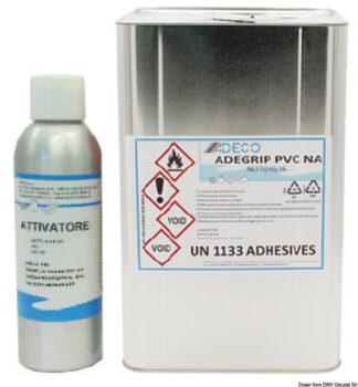 Collante per PVC 2 kg + attivatore 160 g ADEGRIP NA - 66.240.53 Osculati Collanti e prodotti di manutenzione per gommoni