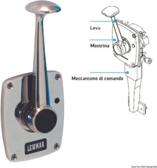 Controllo motore Lewmar leva singola - 69.810.00 Osculati Timonerie Lewmar