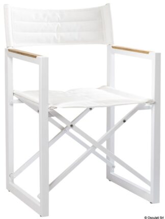 Sedia pieghevole alluminio teak ARC The Square bianca - 71.325.03 Osculati Teak