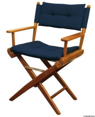 Sedia teak pieghevole imbottita blu navy - 71.326.30 Osculati Teak