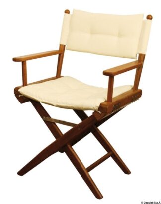 Sedia teak pieghevole imbottita crema - 71.326.31 Osculati Teak