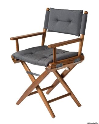 Sedia teak pieghevole imbottita grigio scuro - 71.326.32 Osculati Teak