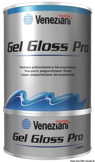 Smalto bicomponente Gel Gloss rosso 0,75 l - 65.008.00RO Osculati Isolanti, detergenti, vernici