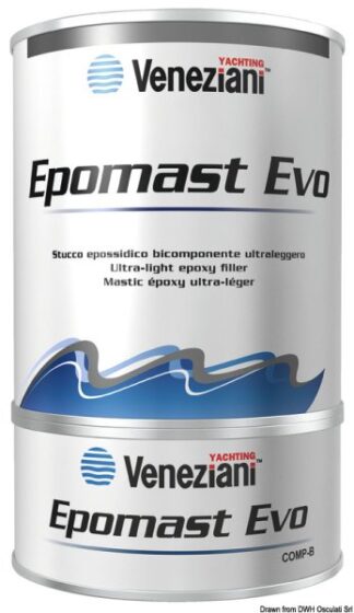 Stucco Epomast Evo azzurro 1,50 l - 65.018.01 Osculati Isolanti, detergenti, vernici