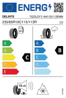 Pneumatici Furgone o Autocarro Pneumatici 4 stagioni DELINTE AW6VAN 235/65 R16 115/113R - immagine 2