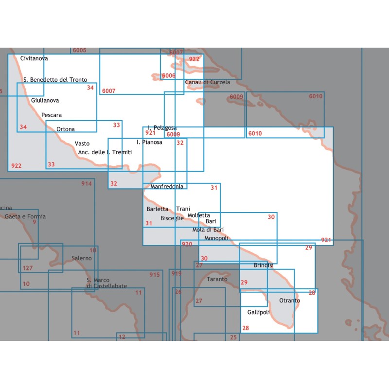Carte Nautiche e Portolani DA VIESTE A PORTO S.GIORGIO ISTITUTO IDROGRAFICO (acq.min. unità)